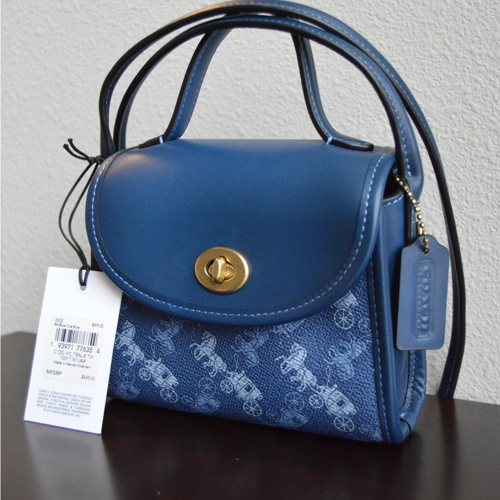 Coach Turnlock Top Handle With Horse And Carriage Print Crossbody